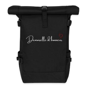 Rotes Herz Brautjungfer - Rolltop Rucksack - Schwarz - Vorne