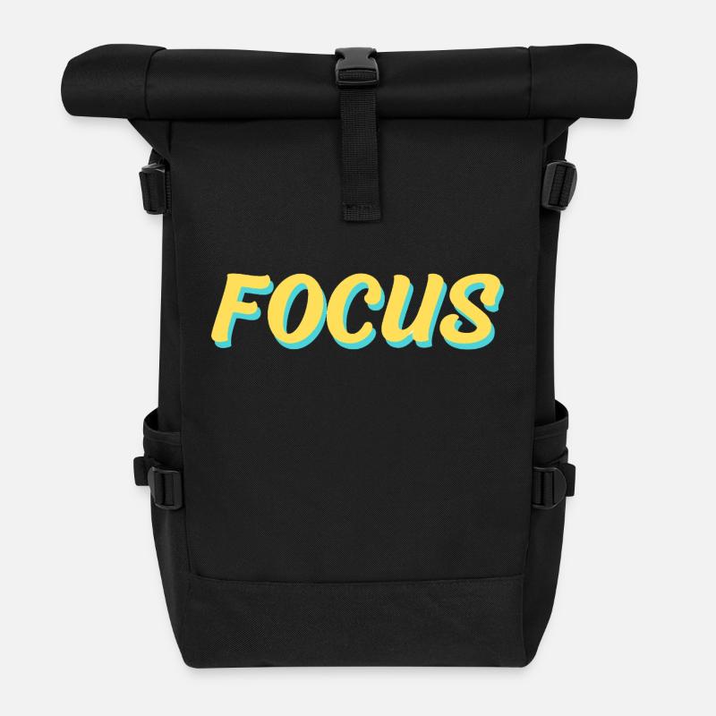 Large Focus - Sac à dos roll top - noir