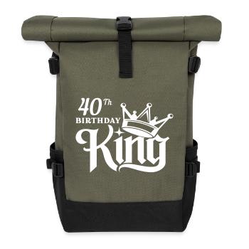 Roi du 40e anniversaire - Sac à dos roll top - olive/noir - Devant