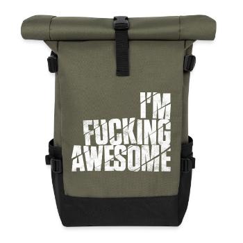 I'm fucking awesome - Sac à dos roll top - olive/noir - Devant