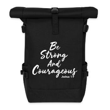 Sei stark und mutig Josua 1:9 Jesus - Rolltop Rucksack - Schwarz - Vorne
