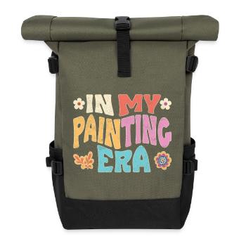 À l’époque de la peinture - Sac à dos roll top - olive/noir - Devant