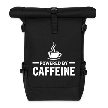 Powered By Caffeine Kaffee Spruch Energie - Rolltop Rucksack - Schwarz - Vorne