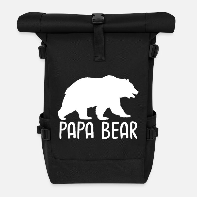Papa Ours - Sac à dos roll top - noir