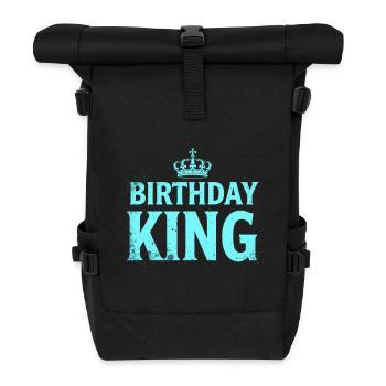 Birthday King Krone Herren Geburtstag Outfit - Rolltop Rucksack - Schwarz - Vorne