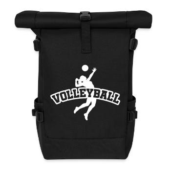 Volleyball Verein Sport - Rolltop Rucksack - Schwarz - Vorne