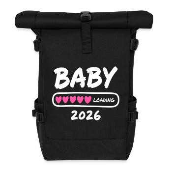 Baby Loading 2026 Pregnancy Parents - Roll Top Backpack - black - Front