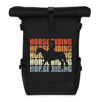 Horse Riding Vintage Look - Rolltop Rucksack - Schwarz - Vorne