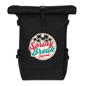 Spring Break Squad Palm Trees Tropical Holiday Party - Roll Top Backpack - black - Front