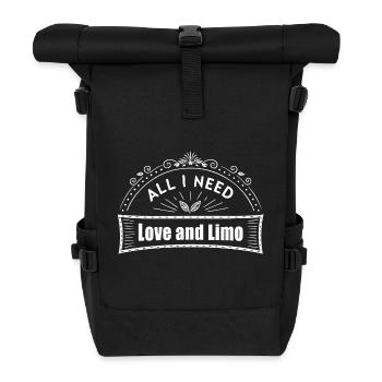 Love and lemonade. - Roll Top Backpack - black - Front