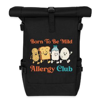 Funny Allergy Club Geboren Mild Schwaches Lebensmittelallergisch Jo - Rolltop Rucksack - Schwarz - Vorne