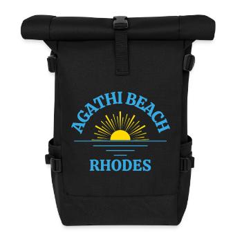 Agathi Beach Rhodes Sonnenaufgang - Rolltop Rucksack - Schwarz - Vorne