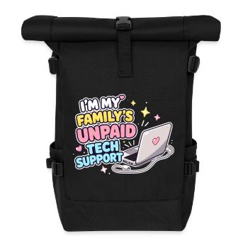 Family Tech Support Unpaid - Roll Top Backpack - black - Front
