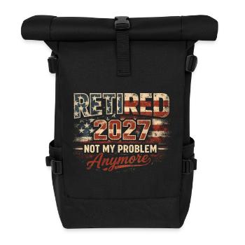 Ruhestand 2027 – nicht mehr mein Problem. Ruhestan - Rolltop Rucksack - Schwarz - Vorne
