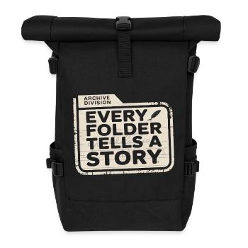 Every Folder Tells a Story - Roll Top Backpack - black - Front