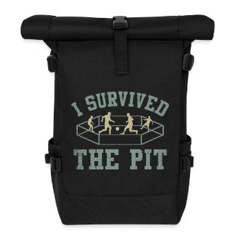 I Survived The Pit Ring - Roll Top Backpack - black - Front
