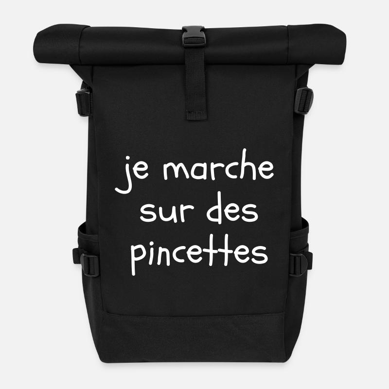 Je marche sur des pincettes - Sac à dos roll top - noir