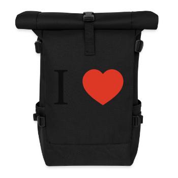 I Love - Sac à dos roll top - noir - Devant