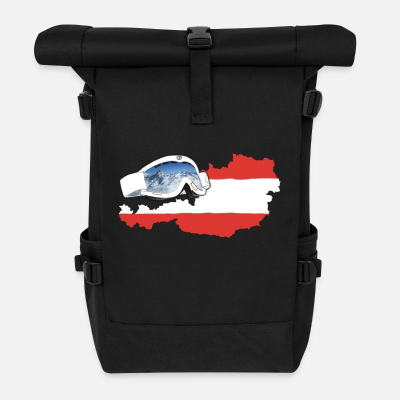 Österreich Goggles - Rolltop Rucksack - Schwarz