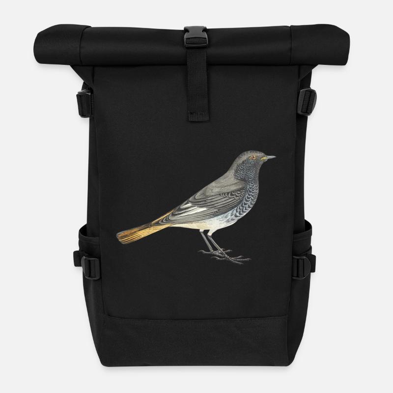 Hausrotschwanz - Rolltop Rucksack - Schwarz