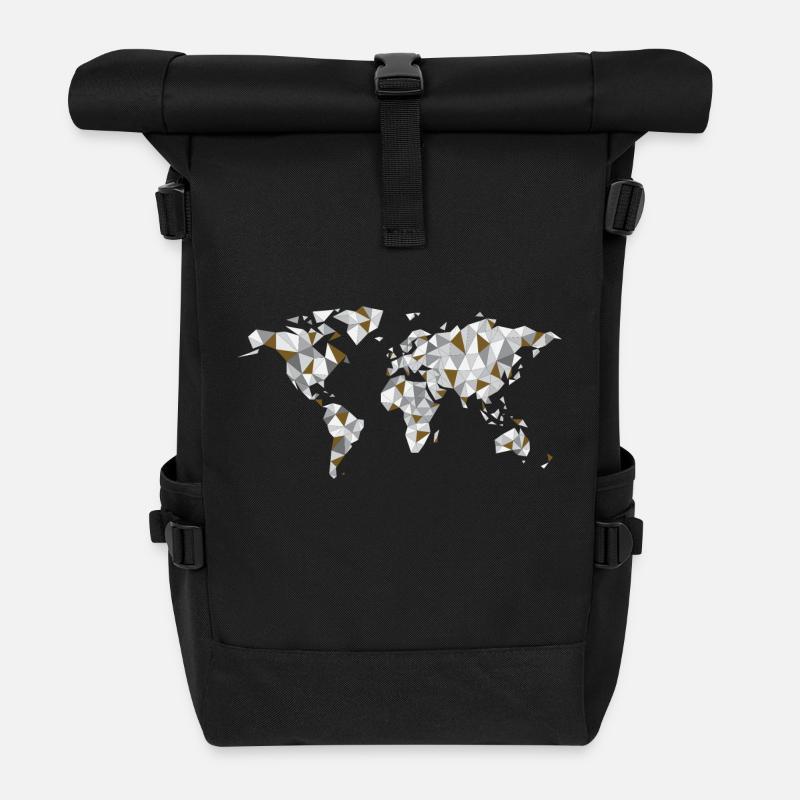 Die Welt - Rolltop Rucksack - Schwarz