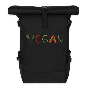 Vegan Veggies - Rolltop Rucksack - Schwarz - Vorne