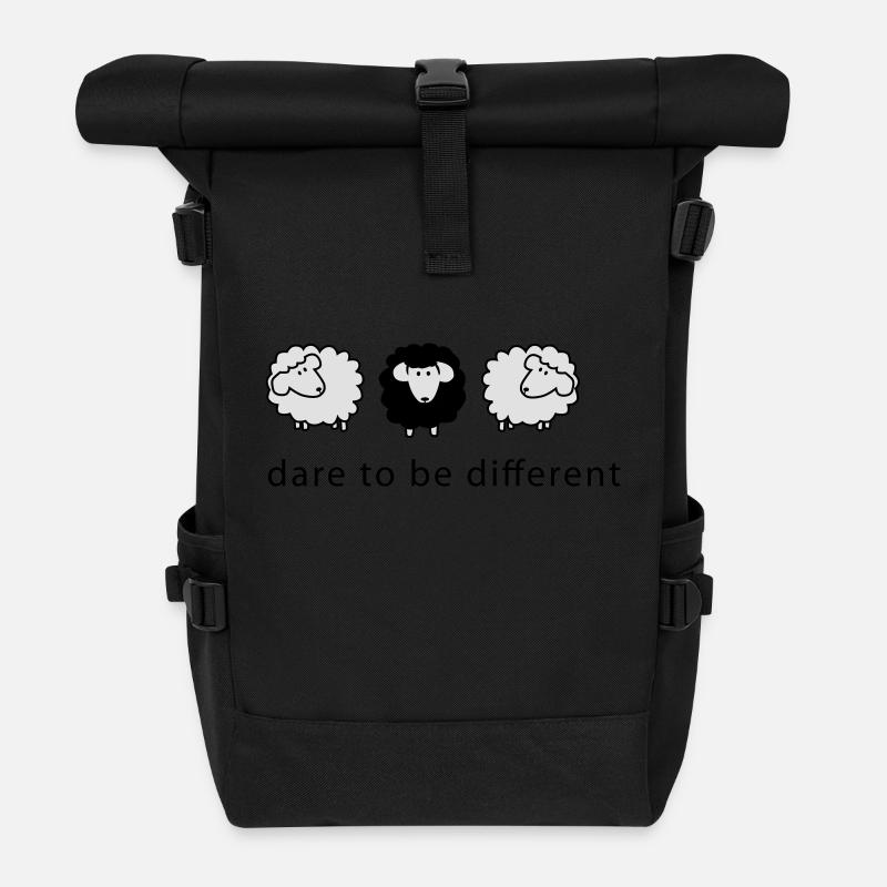 different2 - Rolltop Rucksack - Schwarz