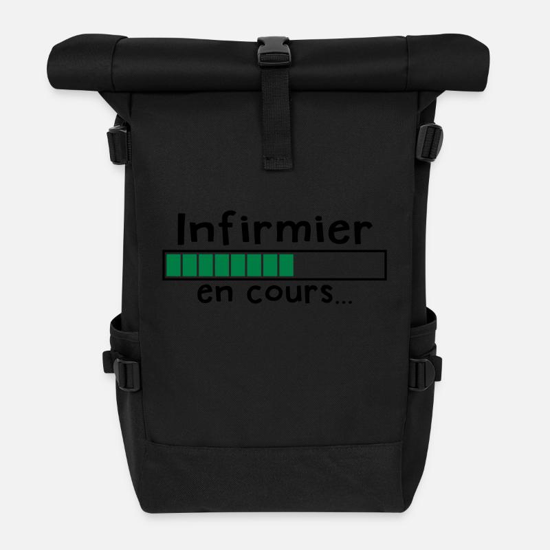 infirmier en cours - Sac à dos roll top - noir