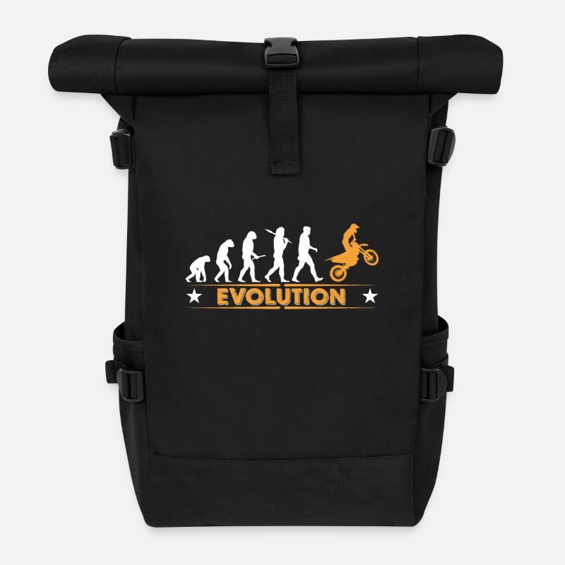 Motocross Evolution - orange/weiss - Rolltop Rucksack - Schwarz