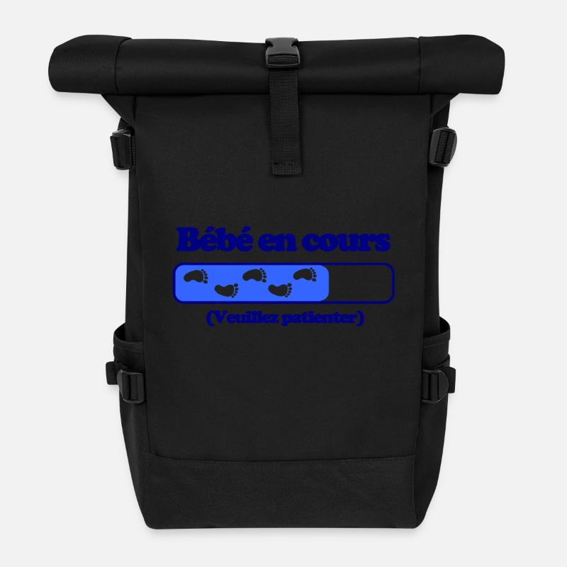 Bébé en cours - Sac à dos roll top - noir
