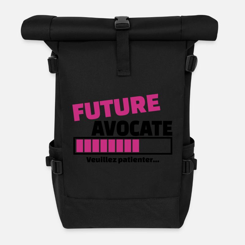 future avocate - Sac à dos roll top - noir