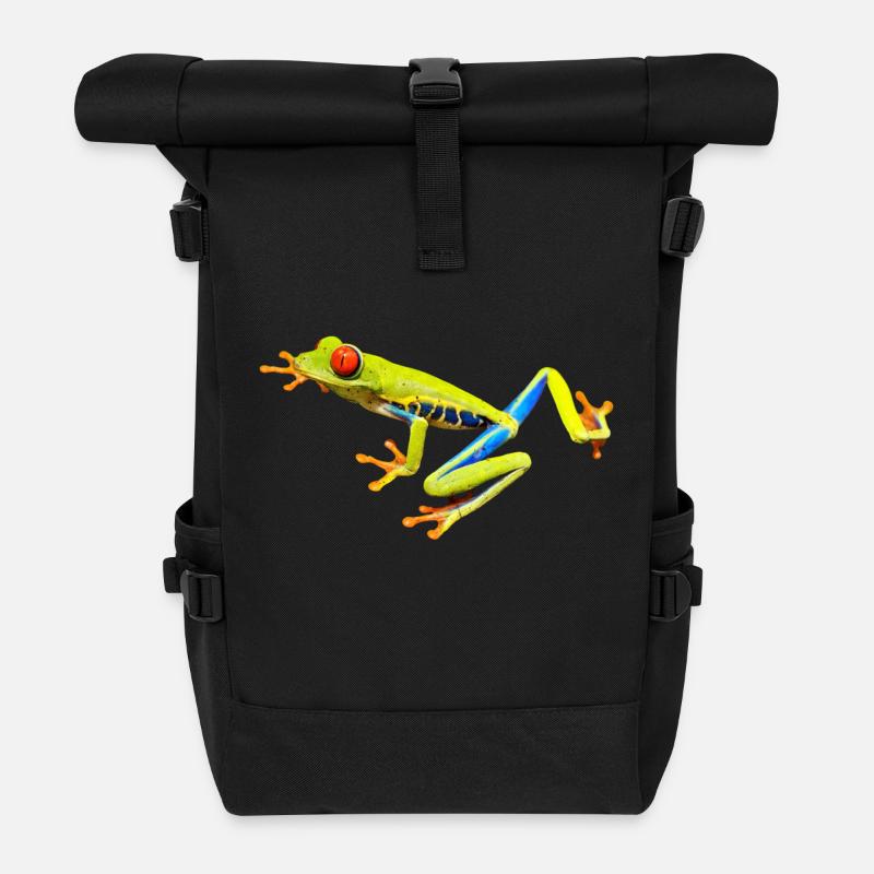 red eye frog frosch - Rolltop Rucksack - Schwarz