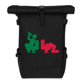 alcool humour boire chiotte vomit toilette wc i - Sac à dos roll top - noir - Devant