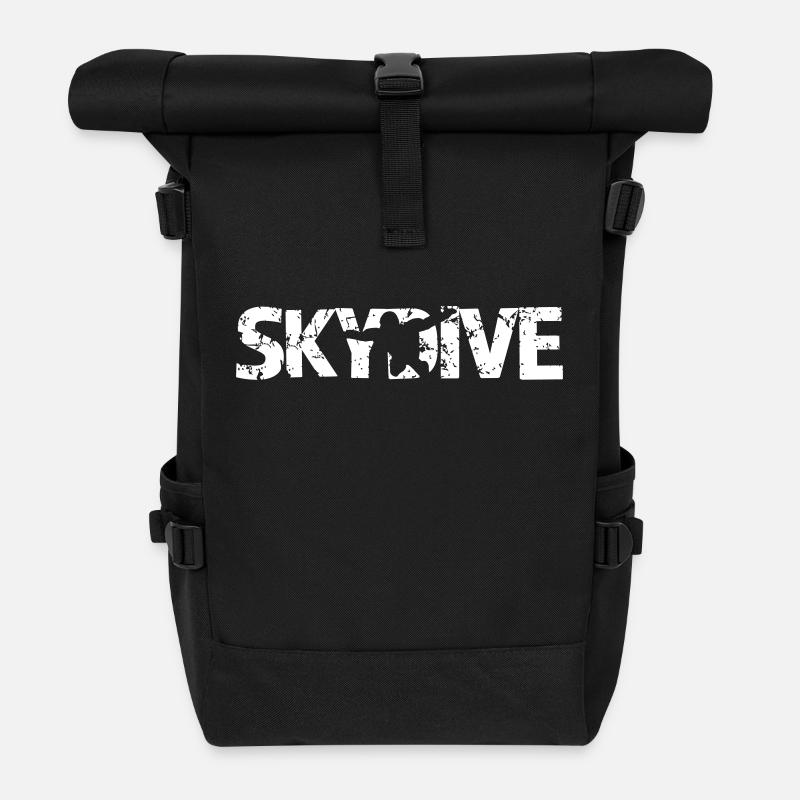 Skydive Silhouette - Rolltop Rucksack - Schwarz