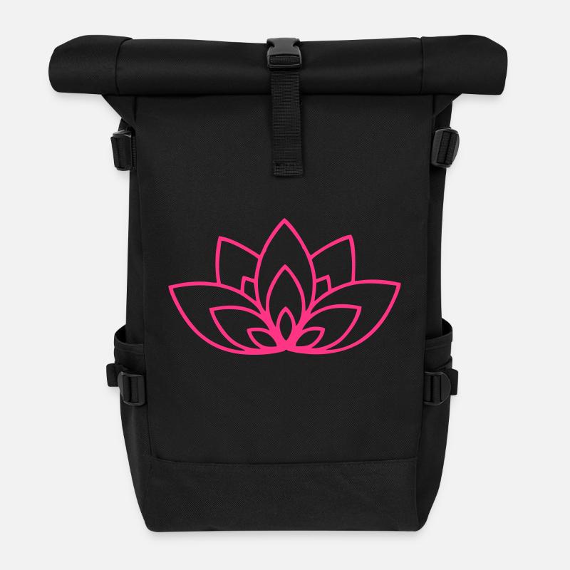 Mandala Emblem Ornament02 - Rolltop Rucksack - Schwarz