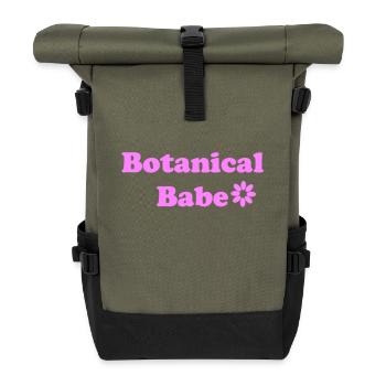 Botanisches Baby - Rolltop Rucksack - Olive/Schwarz - Vorne