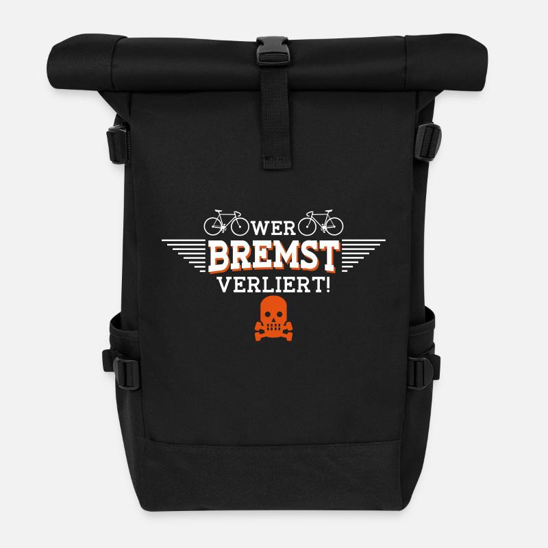 Wer bremst verliert - Rolltop Rucksack - Schwarz