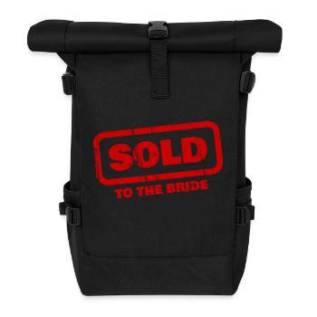 sold to the bride Junggesellenabschied Bräutigam - Rolltop Rucksack - Schwarz - Vorne
