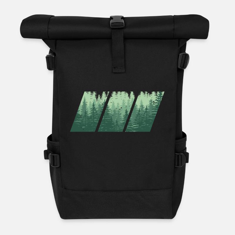Bäume - Rolltop Rucksack - Schwarz