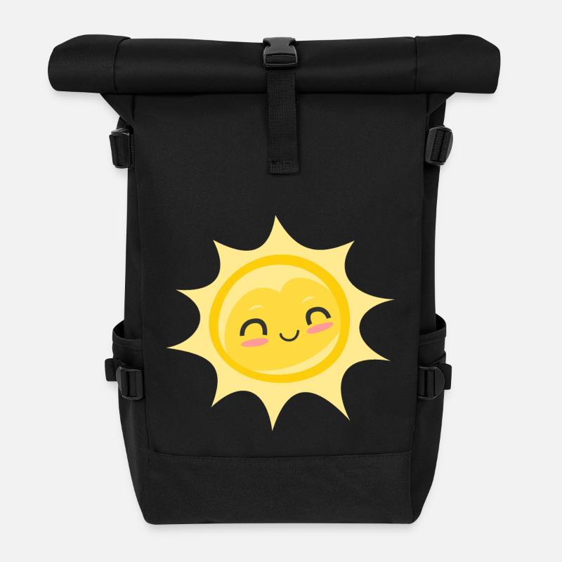 Sonne - Sonnenstrahlen Sonnenlicht Sommer Spass - Rolltop Rucksack - Schwarz