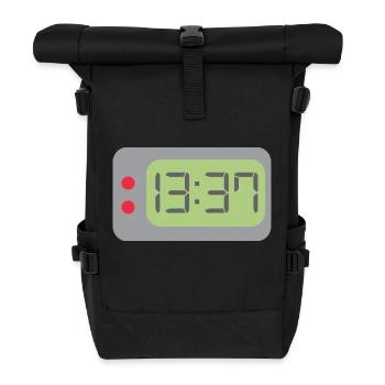 Uhr 1337 - Rolltop Rucksack - Schwarz - Vorne