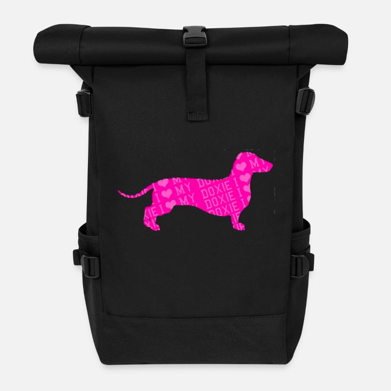 Ich liebe meinen Dackel - Rolltop Rucksack - Schwarz