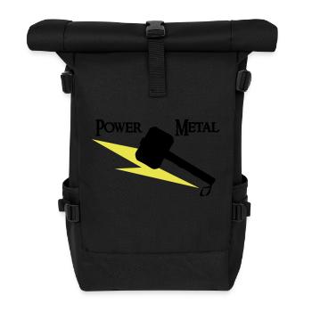 Power Metal with hammer and lightning - Roll Top Backpack - black - Front