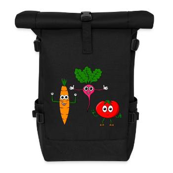 Légumes - trois légumes cool - Sac à dos roll top - noir - Devant