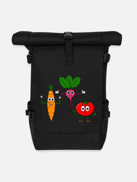 Légumes - trois légumes cool - Sac à dos roll top - noir