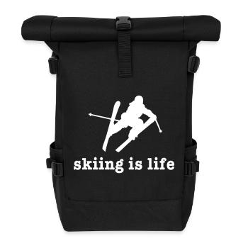 skiing is life ii - Sac à dos roll top - noir - Devant