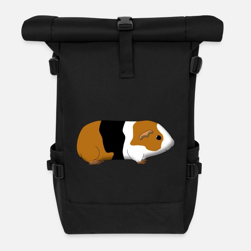 dreifarbiges Meerschweinchen - Rolltop Rucksack - Schwarz