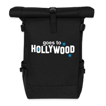 Votre nom + Goes to Hollywood - Sac à dos roll top - noir - Devant