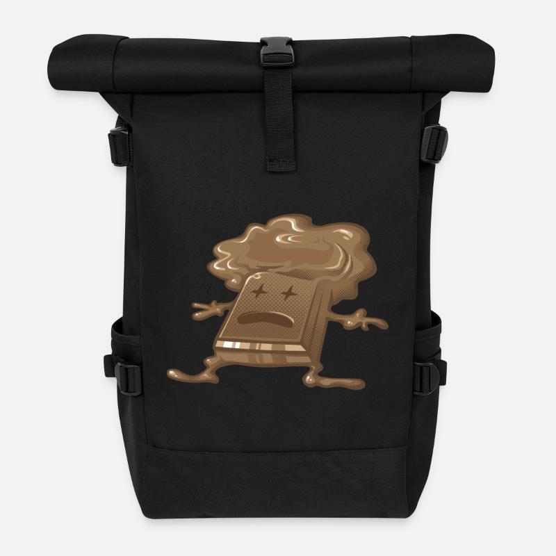 Tote Schokolade - Rolltop Rucksack - Schwarz