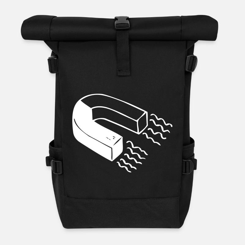Ein Magnet - Rolltop Rucksack - Schwarz